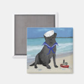 Zwarte Labrador Retriever Zeiler Magneet (Voorkant / Achterkant)