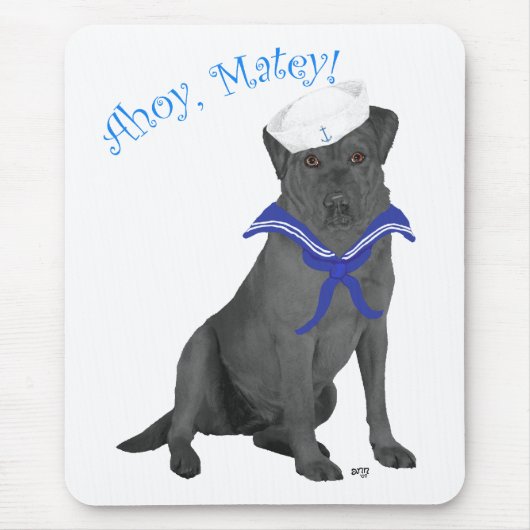 Zwarte Labrador Retriever Zeiler Muismat (Voorkant)
