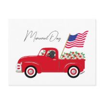 Zwarte Labrador Rode Truck Memorial Day