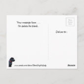 Zwarte Labrador Schattige Dog Daisy Flowers lieveh Briefkaart (Achterkant)