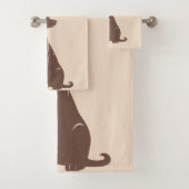 Zwarte labrador silhouet illustratie bad handdoek (Insitu)