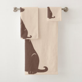 Zwarte labrador silhouet illustratie bad handdoek