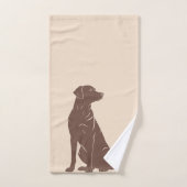Zwarte labrador silhouet illustratie bad handdoek (Handdoek)