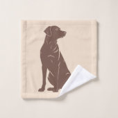 Zwarte labrador silhouet illustratie bad handdoek (Wasdoekje)