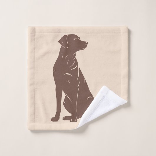 Zwarte labrador silhouet illustratie bad handdoek (Wasdoekje)