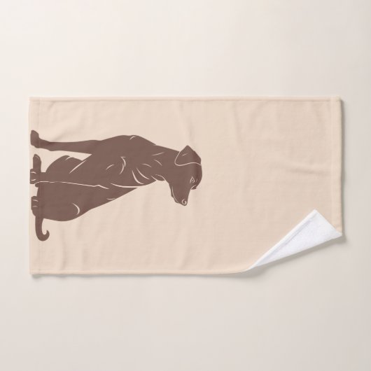 Zwarte labrador silhouet illustratie bad handdoek (Handdoek)