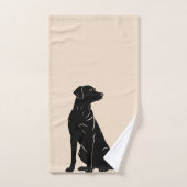 Zwarte labrador silhouet illustratie bad handdoek (Handdoek)