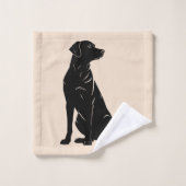 Zwarte labrador silhouet illustratie bad handdoek (Wasdoekje)
