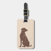 Zwarte labrador silhouet illustratie bagagelabel (Voorkant verticaal)