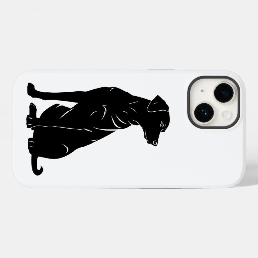 Zwarte labrador silhouet illustratie Case-Mate iPhone case (Achterkant (horizontaal))