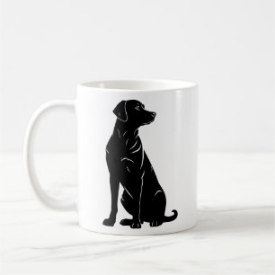 Zwarte labrador silhouet illustratie  koffiemok