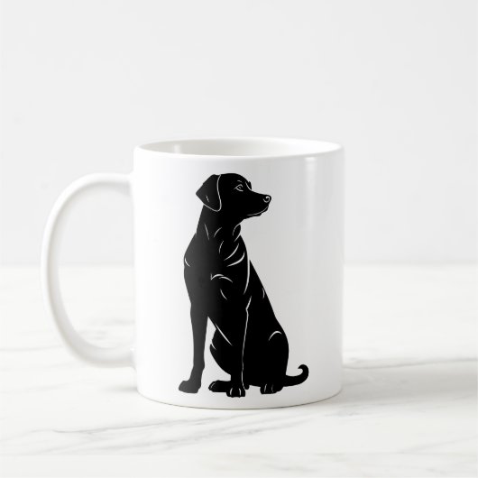 Zwarte labrador silhouet illustratie koffiemok (Links)