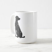 Zwarte labrador silhouet illustratie koffiemok (Voorkant links)