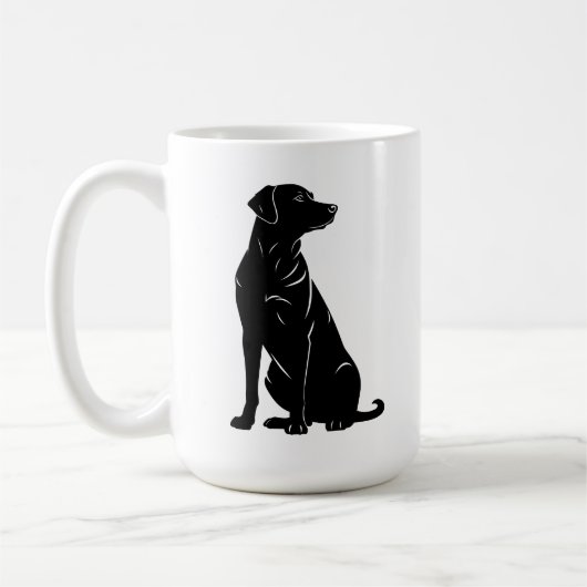 Zwarte labrador silhouet illustratie koffiemok (Links)