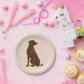 Zwarte labrador silhouet illustratie papieren bordje (Feest)