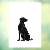 Zwarte labrador silhouet illustratie raamsticker (Vel 3)