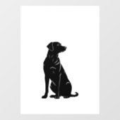 Zwarte labrador silhouet illustratie raamsticker (Vel)