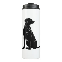 Zwarte labrador silhouet illustratie thermosbeker