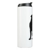 Zwarte labrador silhouet illustratie thermosbeker (Gedraaid links)