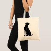Zwarte labrador silhouet illustratie tote bag (Voorkant (product))