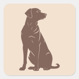 Zwarte labrador silhouet illustratie vierkante sticker