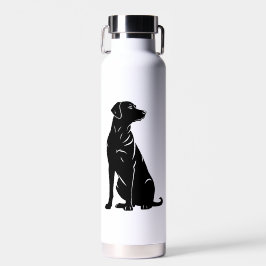 Zwarte labrador silhouet illustratie waterfles