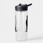 Zwarte labrador silhouet illustratie waterfles (Links)