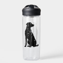 Zwarte labrador silhouet illustratie waterfles