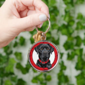 Zwarte labrador sleutelhanger (Hand)