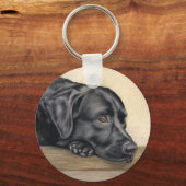 Zwarte labrador sleutelhanger (Voorkant)
