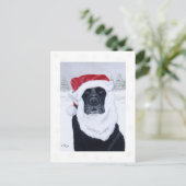 Zwarte Labrador Sneeuwvlokken Kerst Briefkaarten (Staand voorkant)