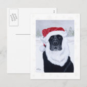 Zwarte Labrador Sneeuwvlokken Kerst Briefkaarten (Voorkant / Achterkant)