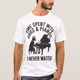 Zwarte labrador speelt piano - Tijd doorgebracht m T-shirt