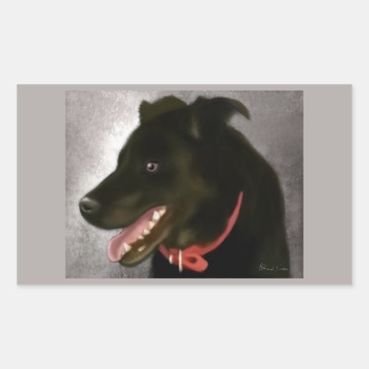 Zwarte labrador Stickers (Voorkant)