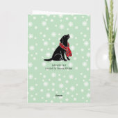 Zwarte Labrador Tartan Sjaal 2 Bedankkaart (Achterkant)