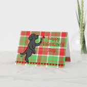 Zwarte labrador Tiny Heart Flower Valentijn Feestdagen Kaart (Voorkant)