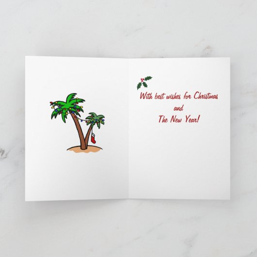 Zwarte Labrador Tropische Kerst Feestdagen Kaart (Binnen)