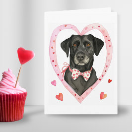 Zwarte Labrador Valentijnsdag Hond Moeder Liefde C Feestdagen Kaart