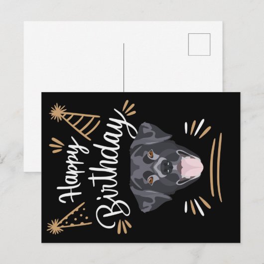 Zwarte Labrador Verjaardagscadeau Briefkaart (Voorkant / Achterkant)