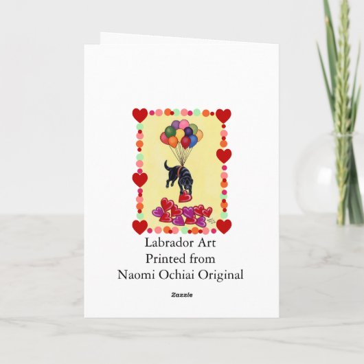 Zwarte Labrador verzamelen LIEFDE (ingelijst) Feestdagen Kaart (Achterkant)
