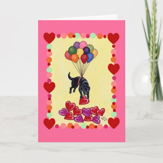 Zwarte Labrador verzamelen LIEFDE (ingelijst) Feestdagen Kaart (Voorkant)