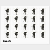 Zwarte labrador vierkante sticker (Vel)