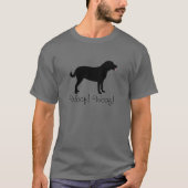 Zwarte labrador Voeg Jouw tekst toe aan persoonlij T-shirt (Voorkant)