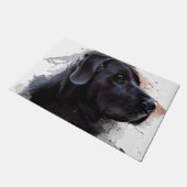 Zwarte labrador Waterverf Deurmat (Schuin)