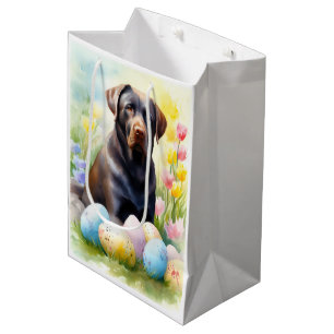 Zwarte Labradorhond met Pasen Eieren Vakantie Medium Cadeauzakje