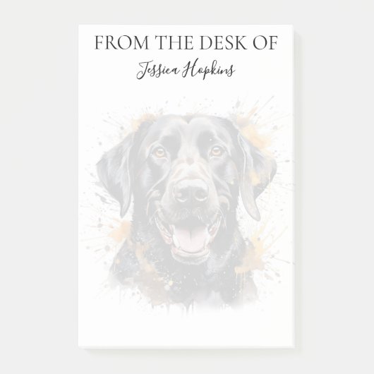 Zwarte Labradorliefhebber Monogram Honden Post-it® Notes (Voorkant)