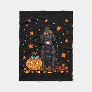 Zwarte Labradors hond en pompoen snoep grappig Fleece Deken