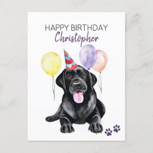 Zwarte Labradors hond gepersonaliseerde gelukkige  Briefkaart