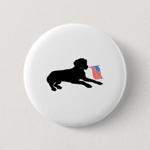 Zwarte Labradors hond met vlag van de Verenigde St Ronde Button 5,7 Cm