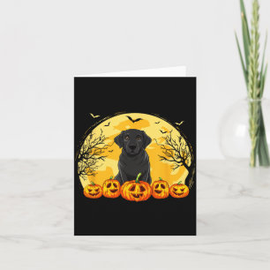 Zwarte Labradors hond pompoenen Halloween kostuum Kaart